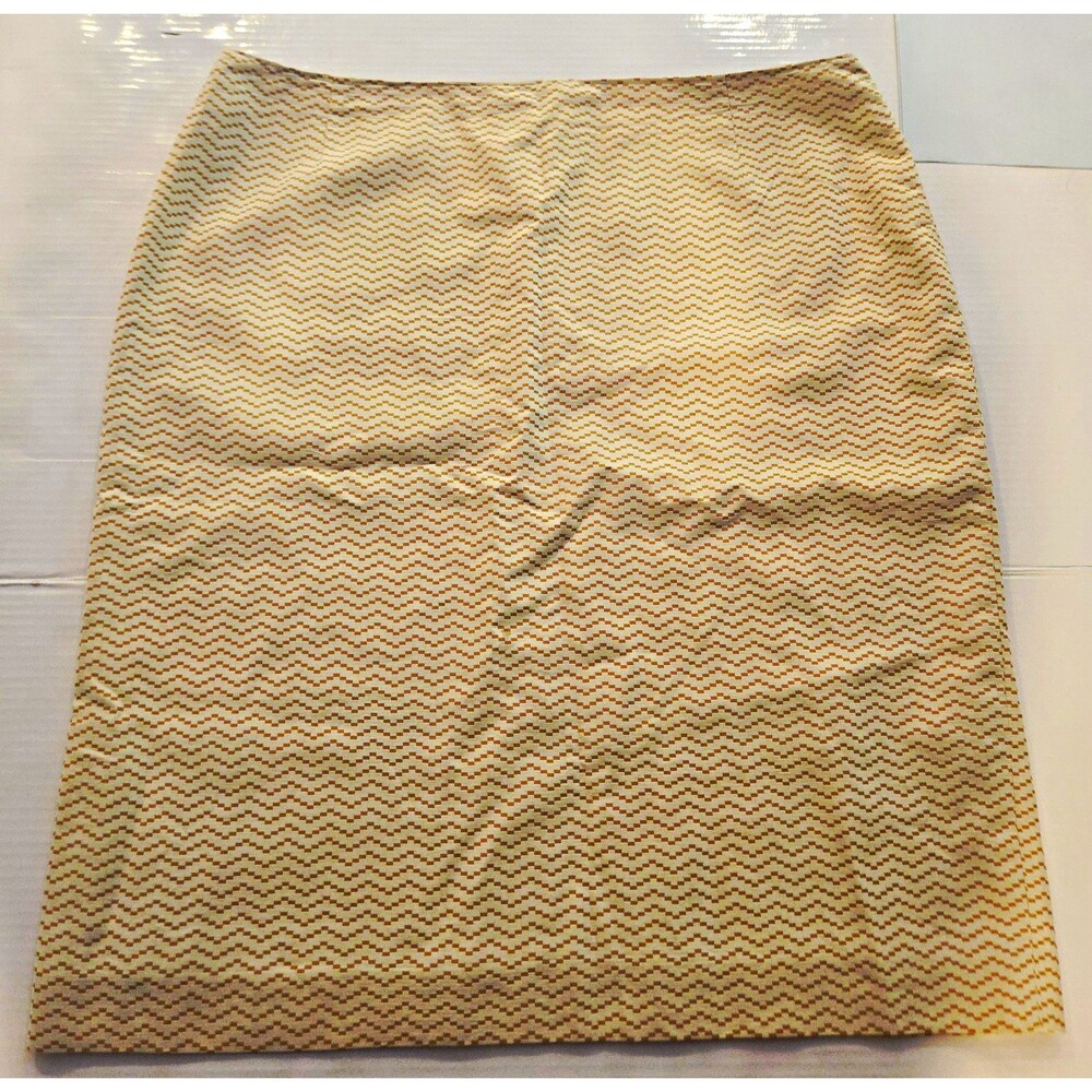 Anne Klein 2 Women’s Size 16 Pencil Skirt Beige Cream Chevron Career Workwear